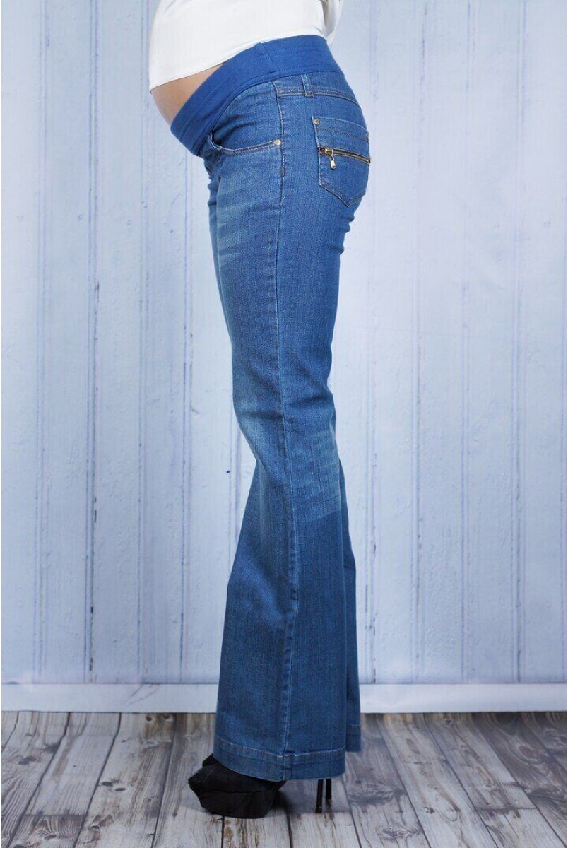 Штани джинсові 721414 сині для вагітних