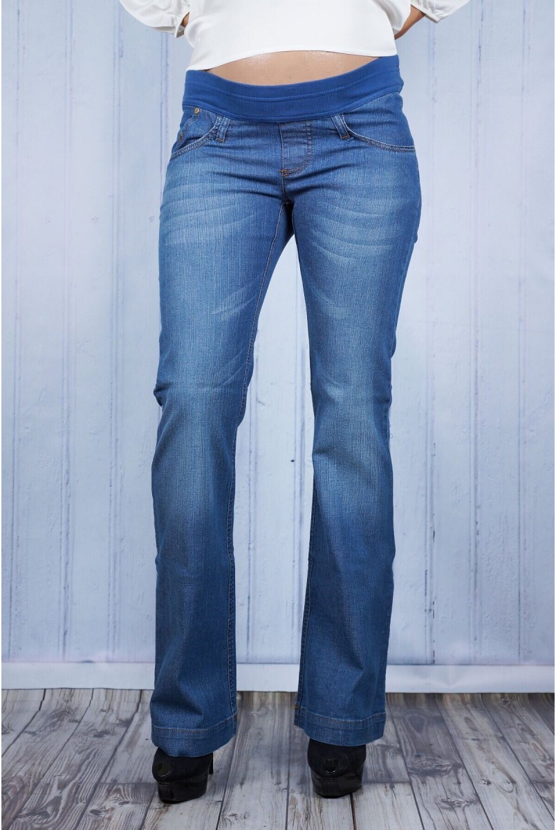 Брюки джинсовые 721414 синие для беременных