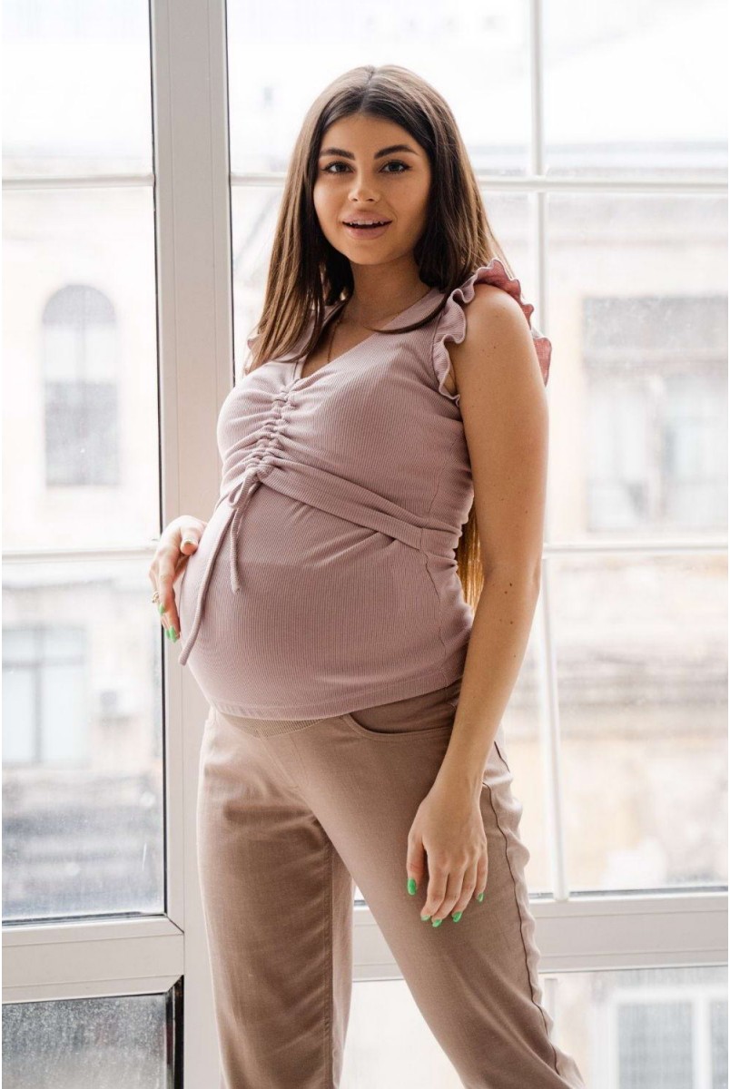 Майка 4309138 розовый для беременных и кормления