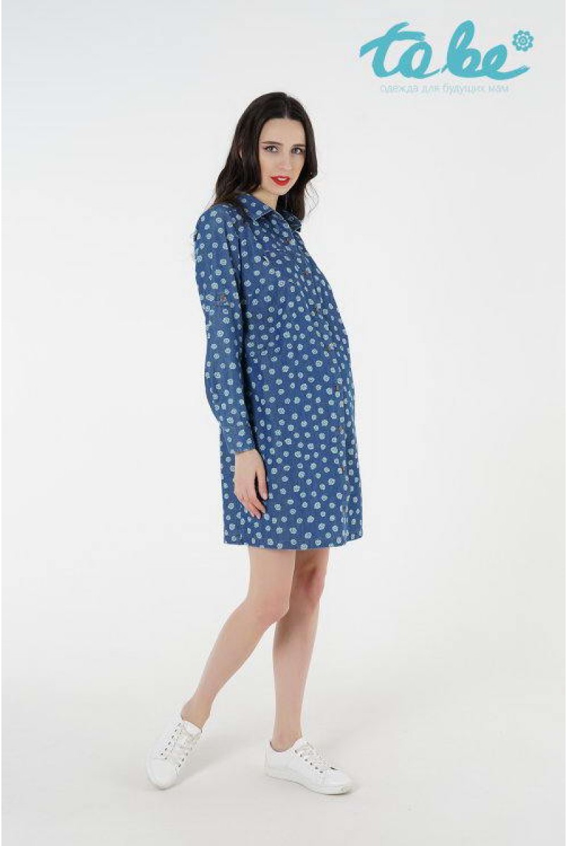 Сукня-сорочка арт. 1372651 синій варка 2 для вагітних