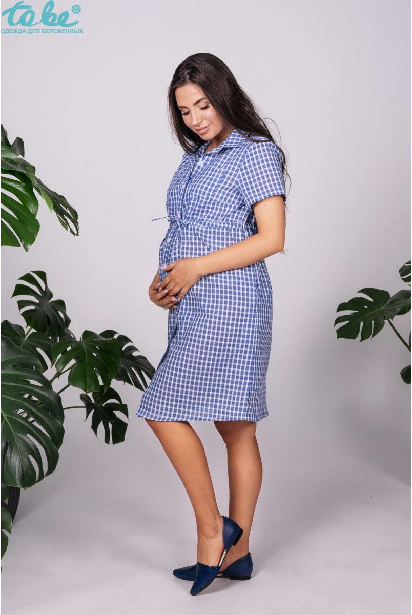 Сукня арт. 1233614 синій для вагітних