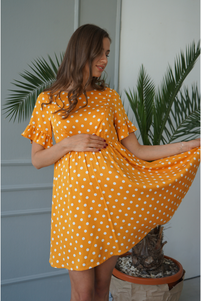 Платье 4249726 шафран для беременных и кормления
