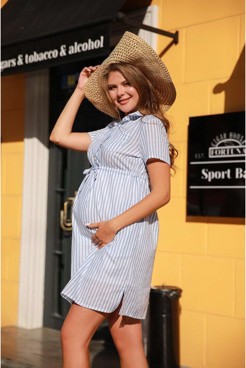 Платье 4171720 голубой для беременных и кормления
