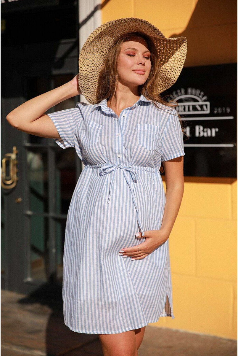 Платье 4171720 голубой для беременных и кормления