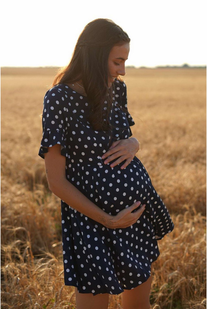 Платье 4249726 синий для беременных и кормления