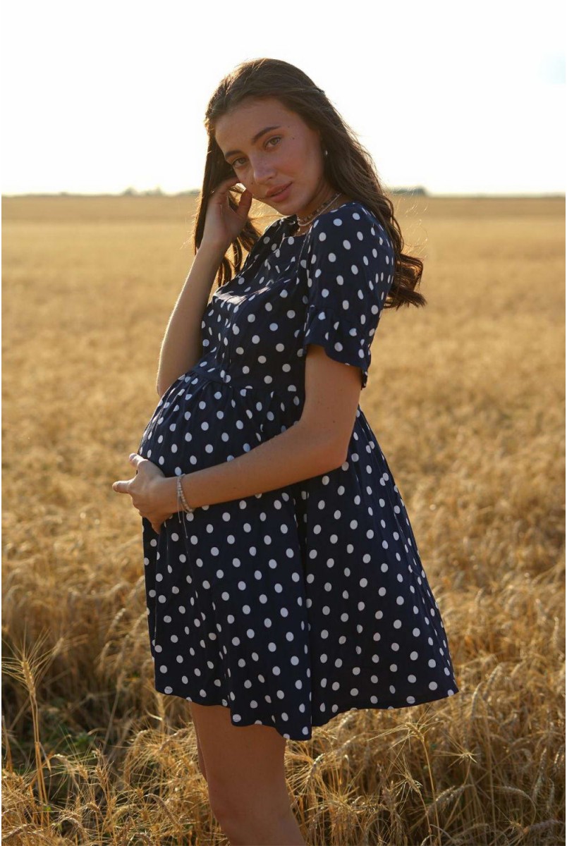 Платье 4249726 синий для беременных и кормления