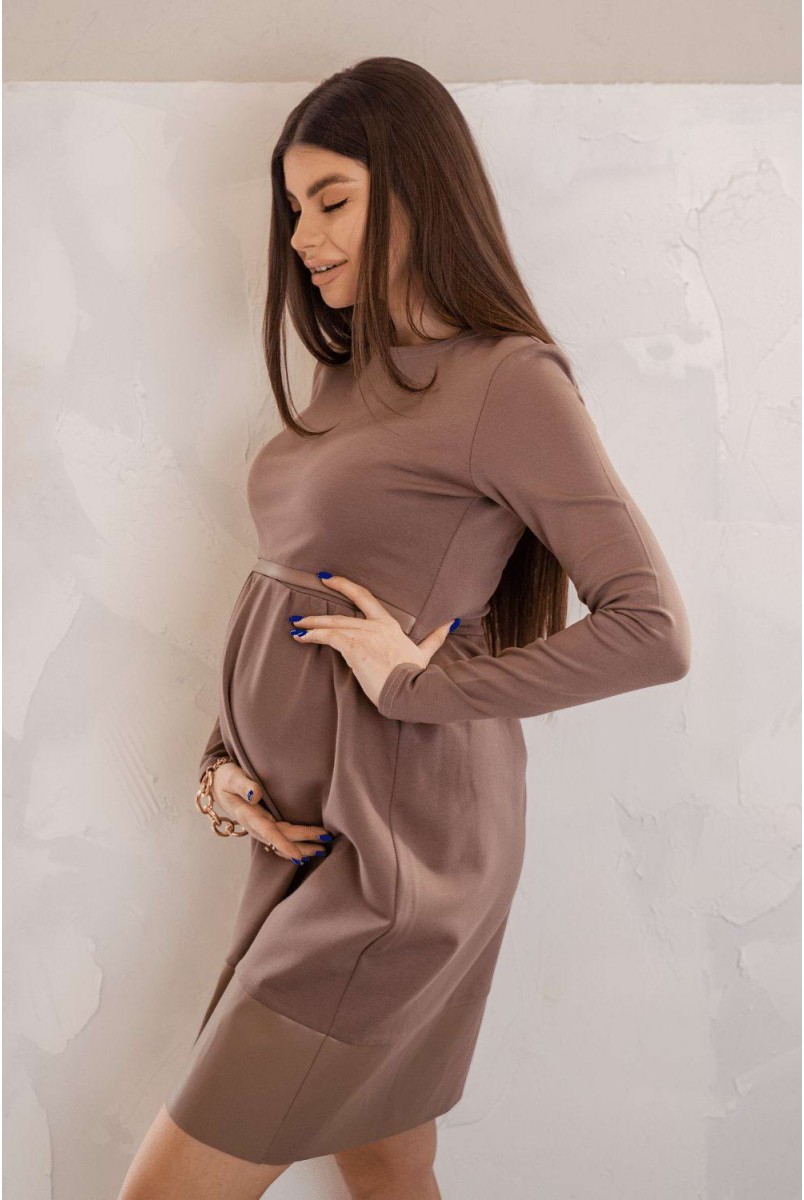 Платье 4283001 мокко для беременных и кормления