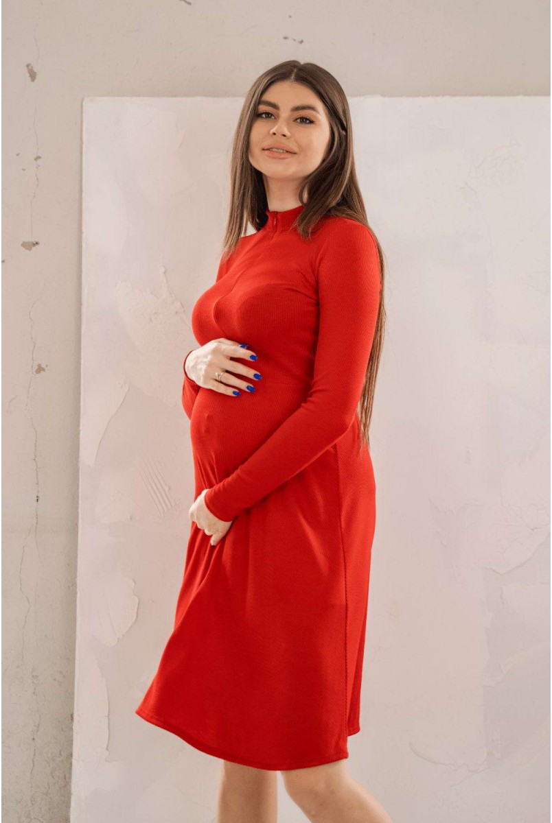 Платье 4287138 красный для беременных и кормления