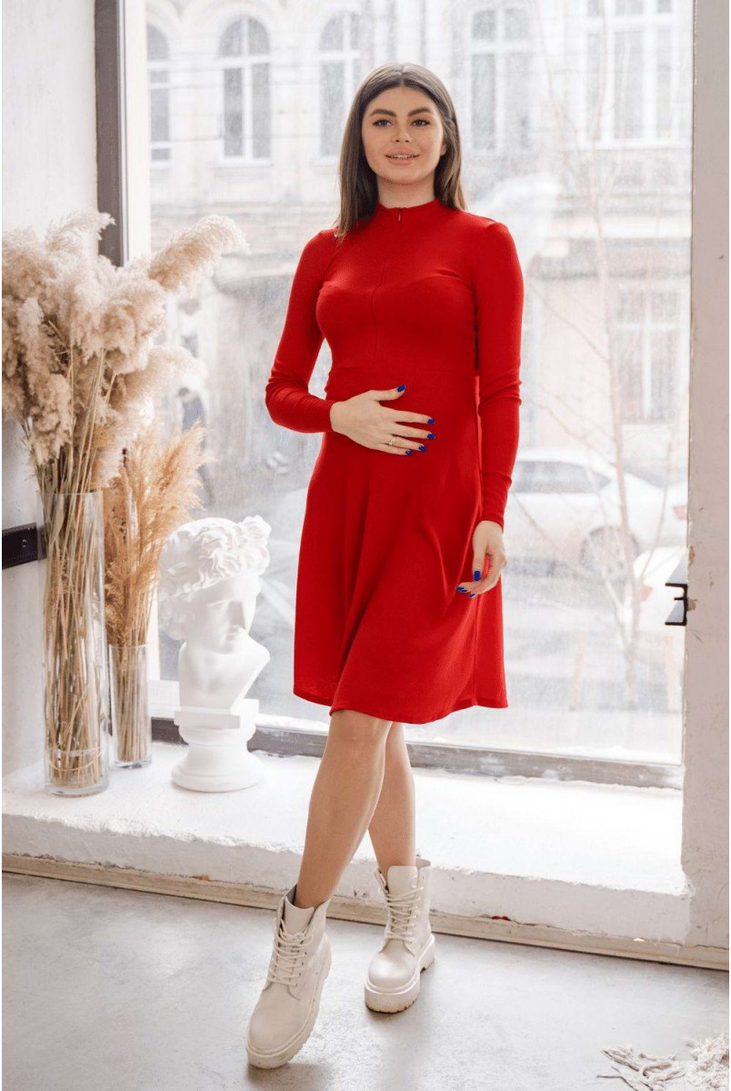 Платье 4287138 красный для беременных и кормления