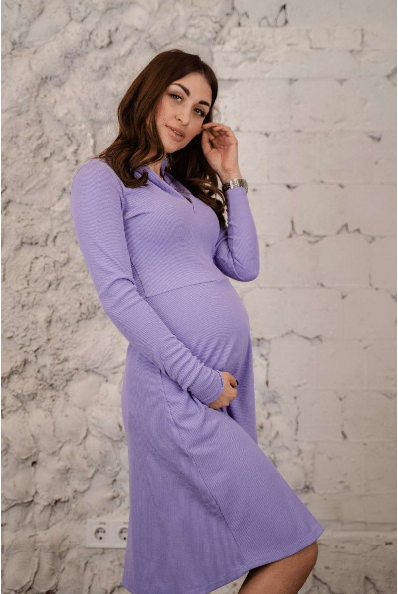 Сукня 4287138 лавандовий для вагітних і годування