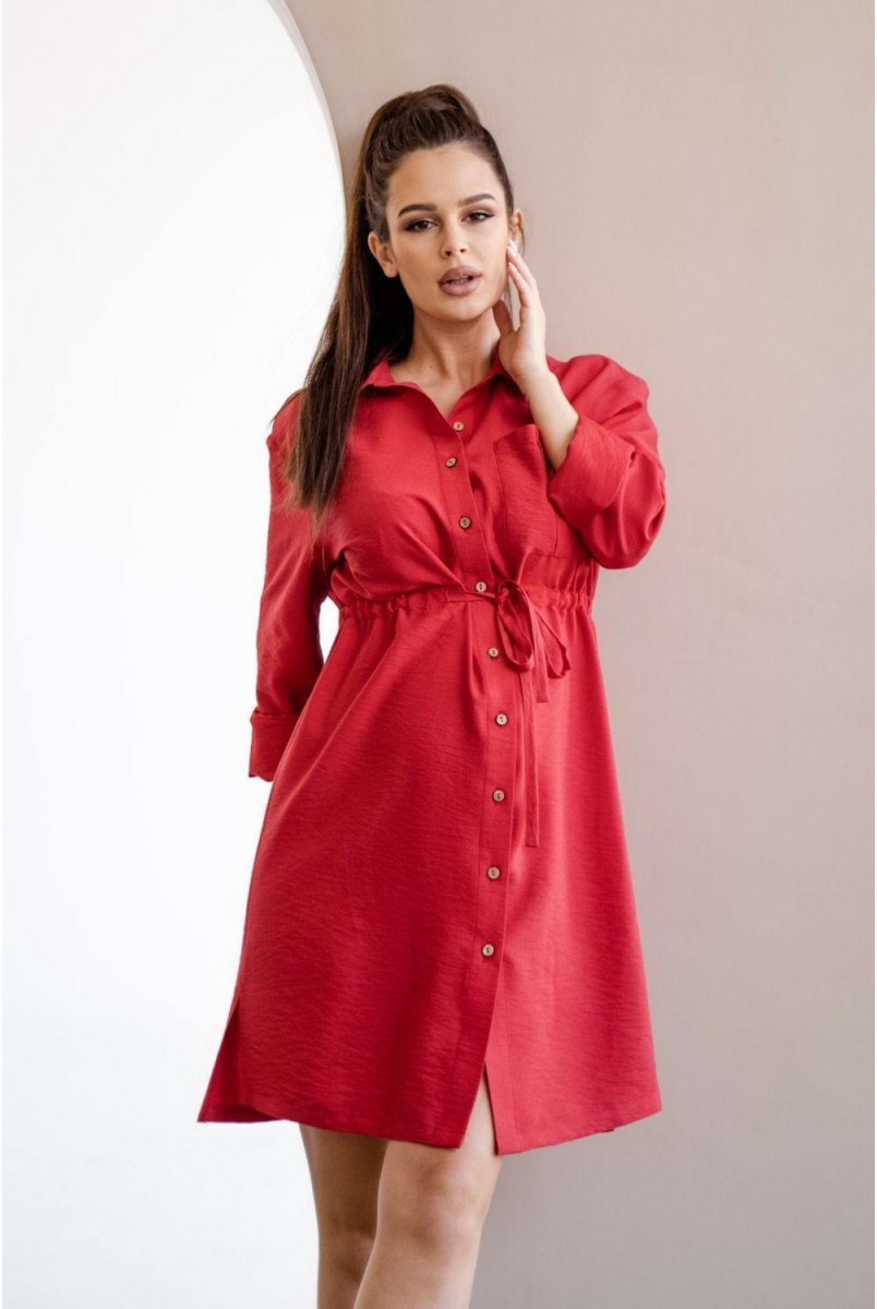 Платье 4300730 красный для беременных и кормления