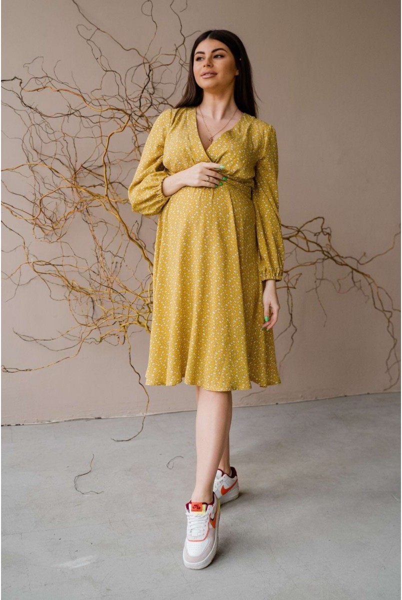 Платье 4316739 желтый для беременных и кормления