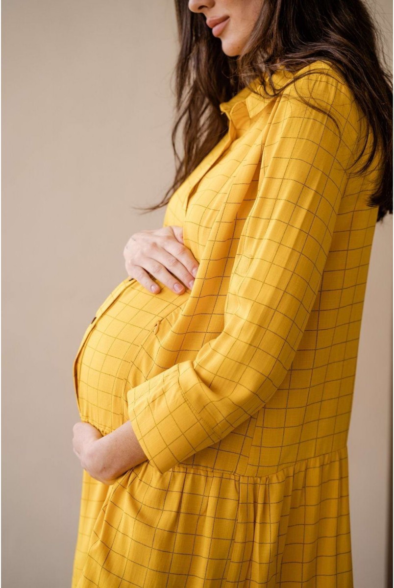 Сукня 4319738 Жовтий Для вагітних і годування