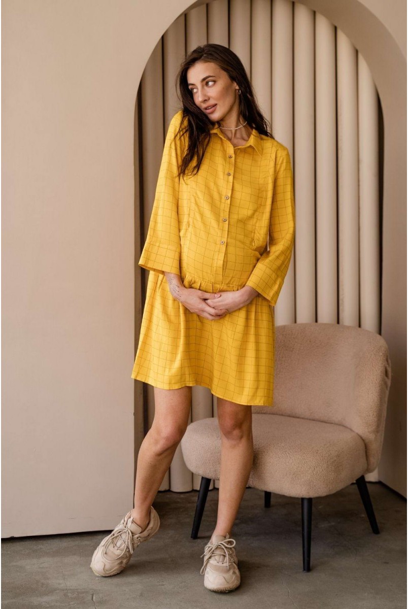 Платье 4319738 желтый для беременных и кормления