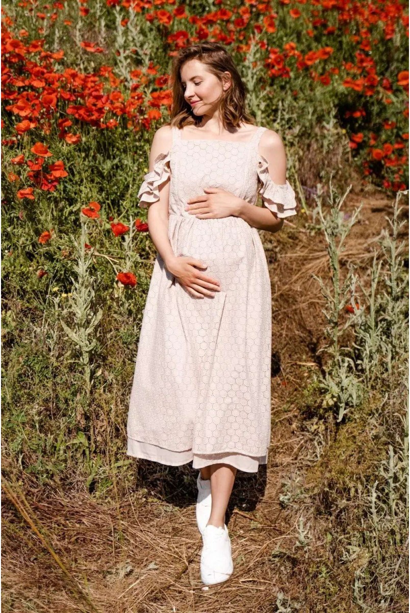 Платье для беременных и кормления To be 2710753 бежевый