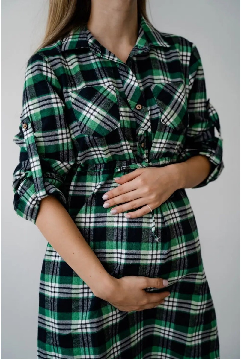 Сукня-сорочка для вагітних та годування To be 4206729 зелений