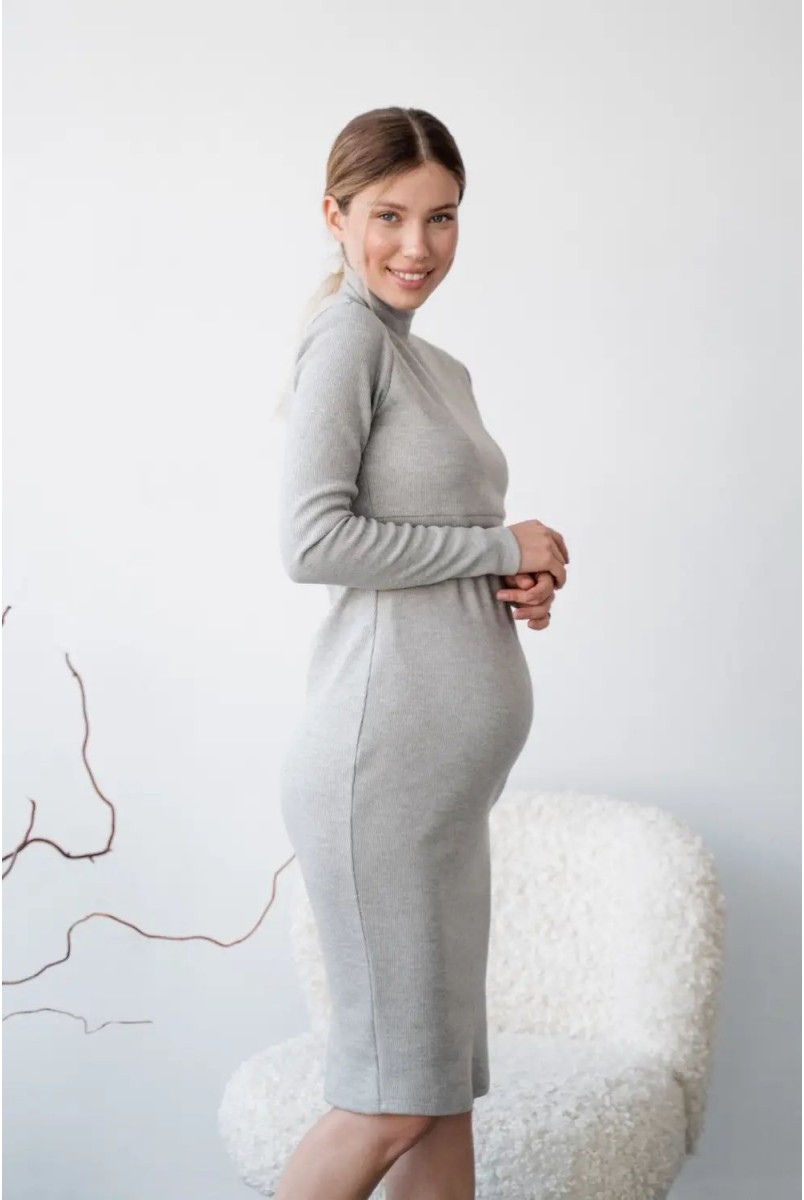 Платье для беременных и кормления To be 4217133 светло-серый