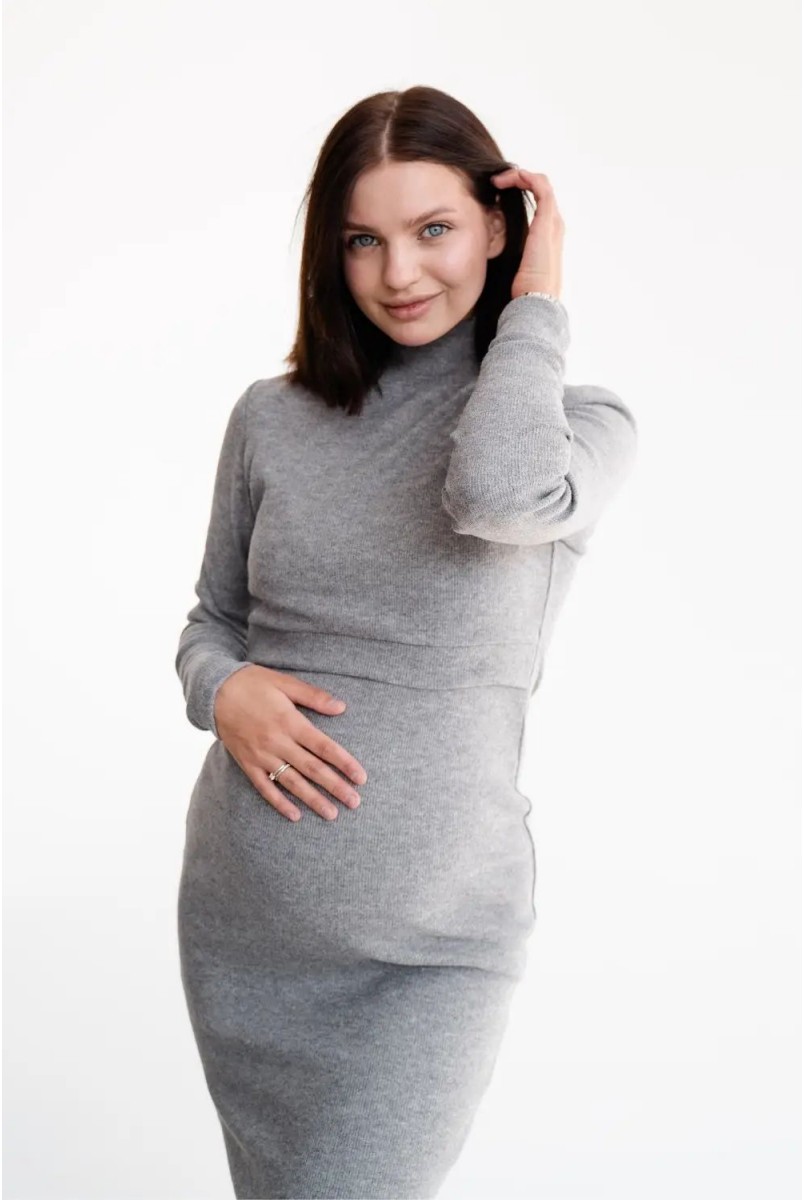 Платье для беременных и кормления To be 4217133 серый