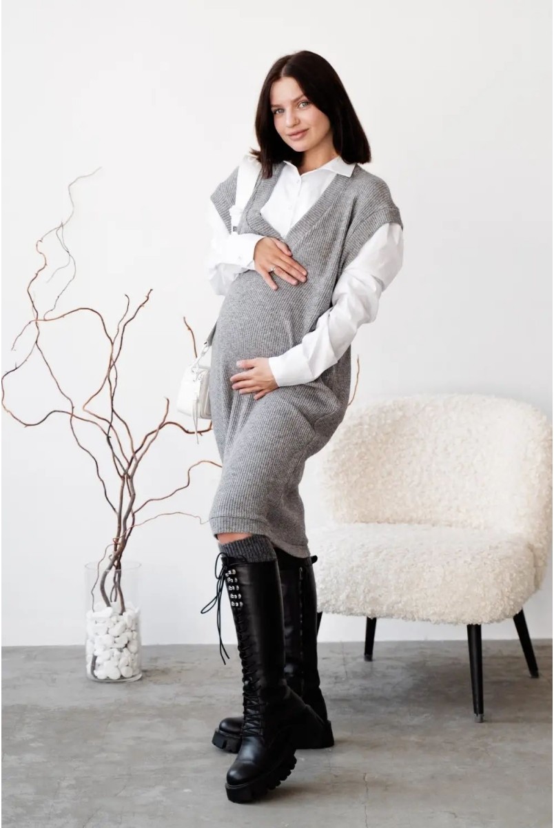 Платье для беременных и кормления To be 4371142 серый
