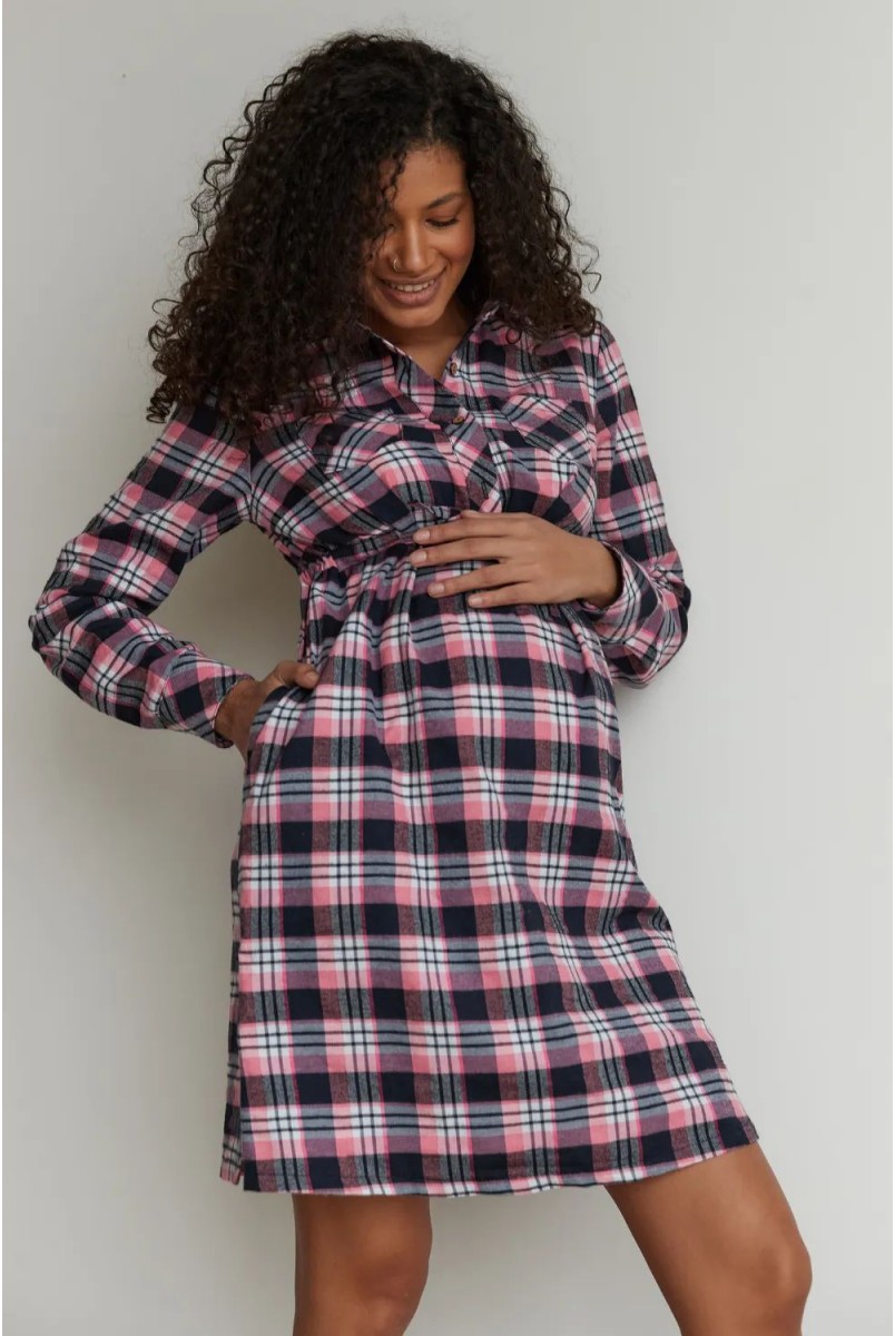 Платье-рубашка для беременных и кормления To be 4206729 розовый