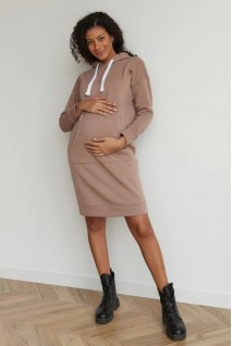 Платье-худи для беременных и кормления To be 4284115 мокко