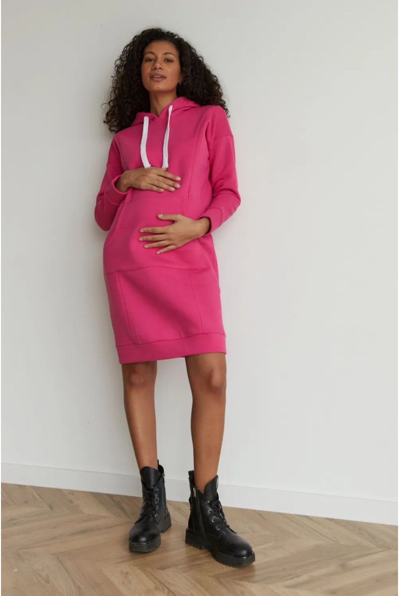 Платье-худи для беременных и кормления To be 4284115 малиновый