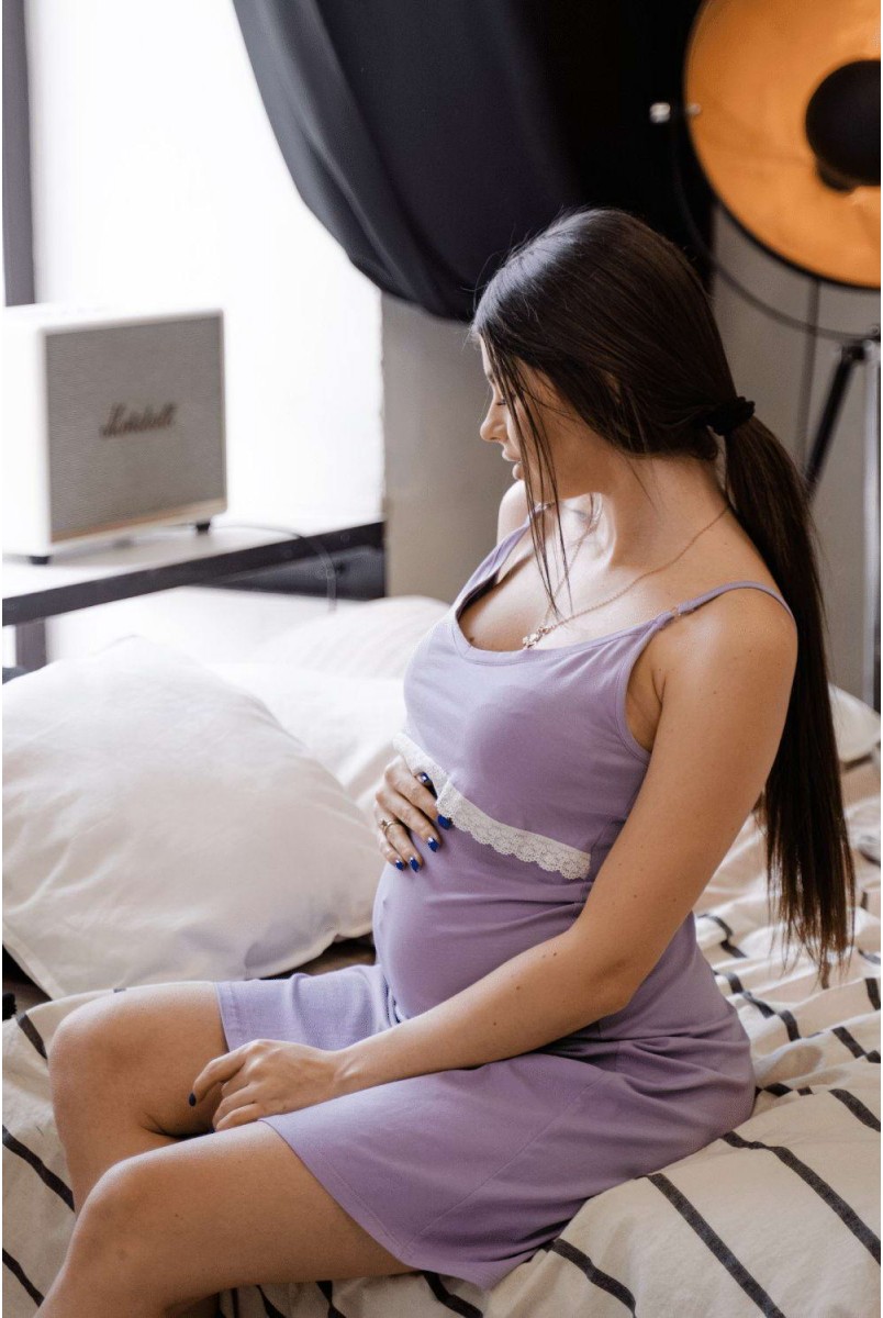 Сорочка 3059041 лавандовый для беременных и кормления