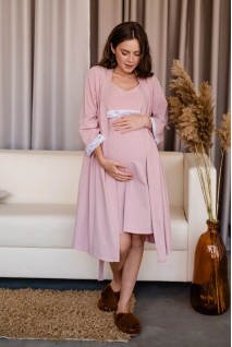 Комплект (сорочка + халат) для беременных и кормления To be 4333041 пудра