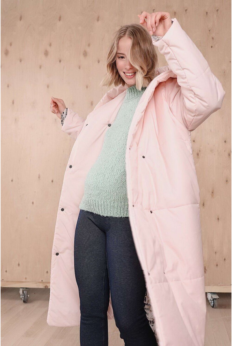 Зимняя куртка арт. 2734274 персиковый крем для беременных
