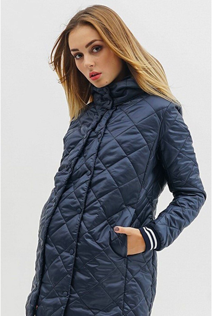 Демісезонна куртка 3133272 стьобана синя для вагітних