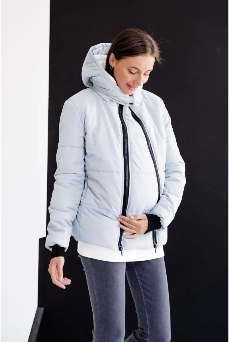 Зимняя куртка для беременных To be 4341275 серо-голубой