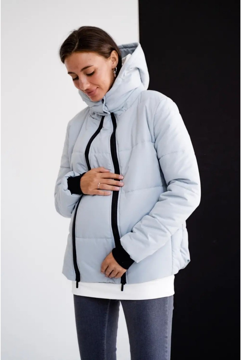 Зимова куртка для вагітних To be 4341275 сіро-блакитний