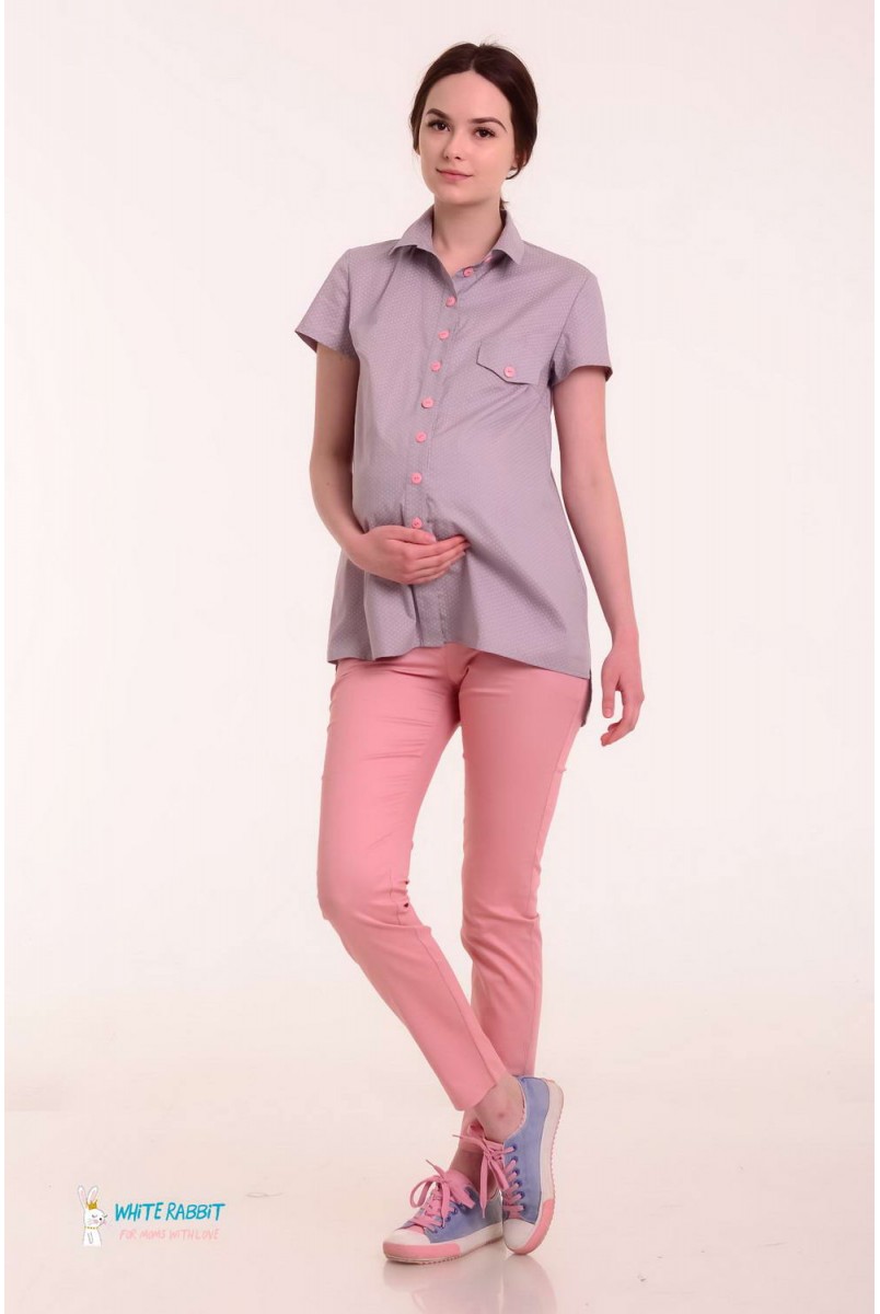Рубашка Matata розовый горошек для беременных