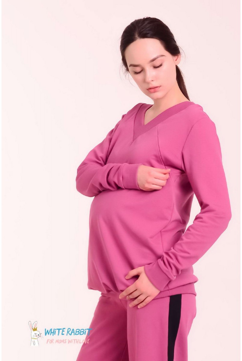 Свитшот HOLLY MOLLY фрезовый для беременных и кормящих