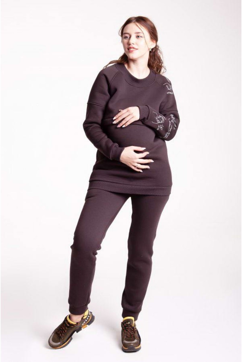 Костюмчик МАМ EMOTIONS коричневый для беременных и кормящих