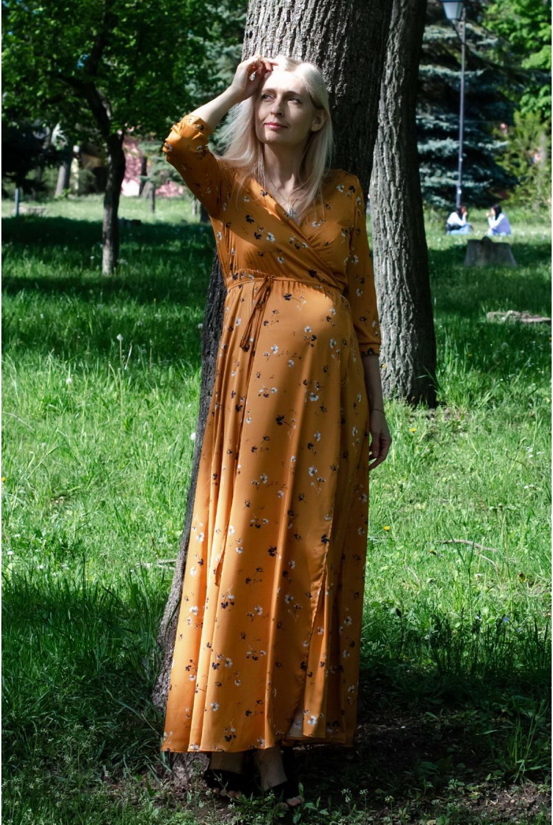 Сукня WINDY золотисто-помаранчевий для вагітних і годування