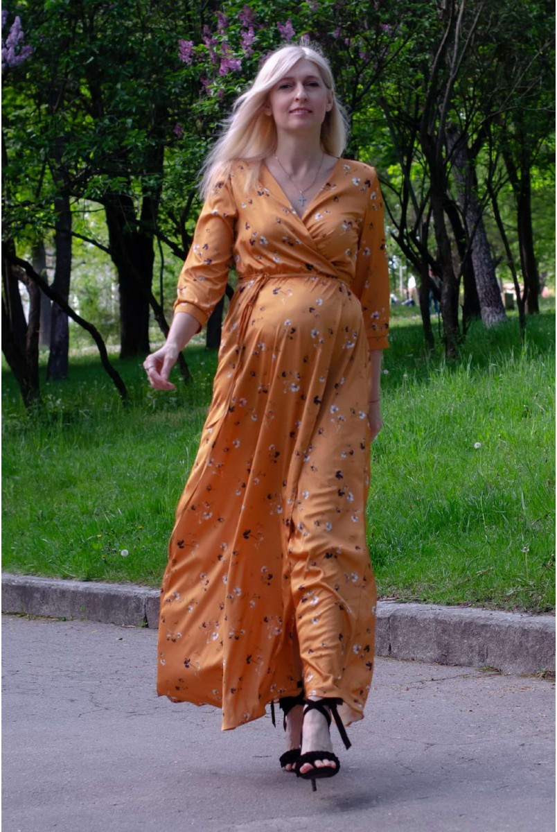 Сукня WINDY золотисто-помаранчевий для вагітних і годування