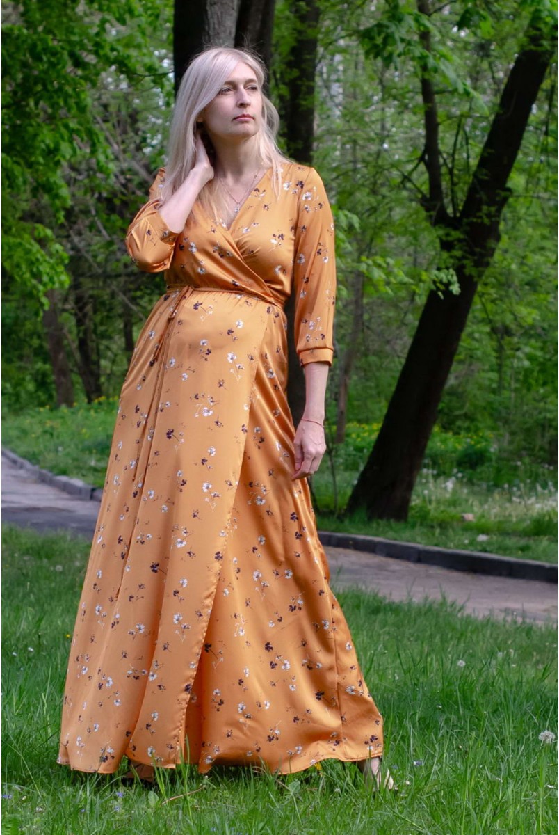 Платье WINDY золотисто-оранжевый для беременных и кормления