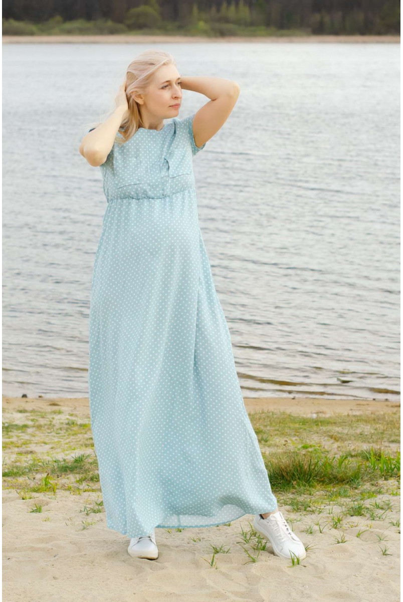 Платье CANDY нежно-голубой для беременных и кормления