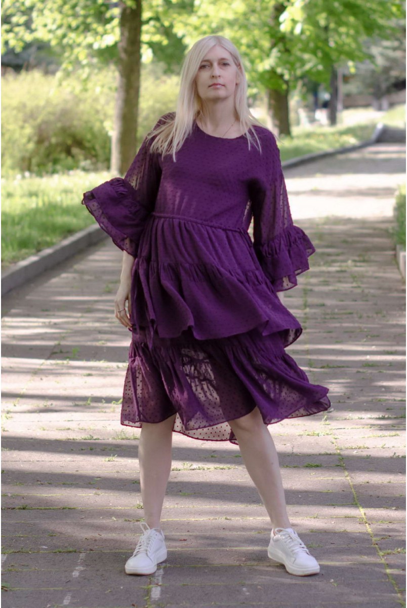 Платье шифоновое BOHO фиолетовый для беременных