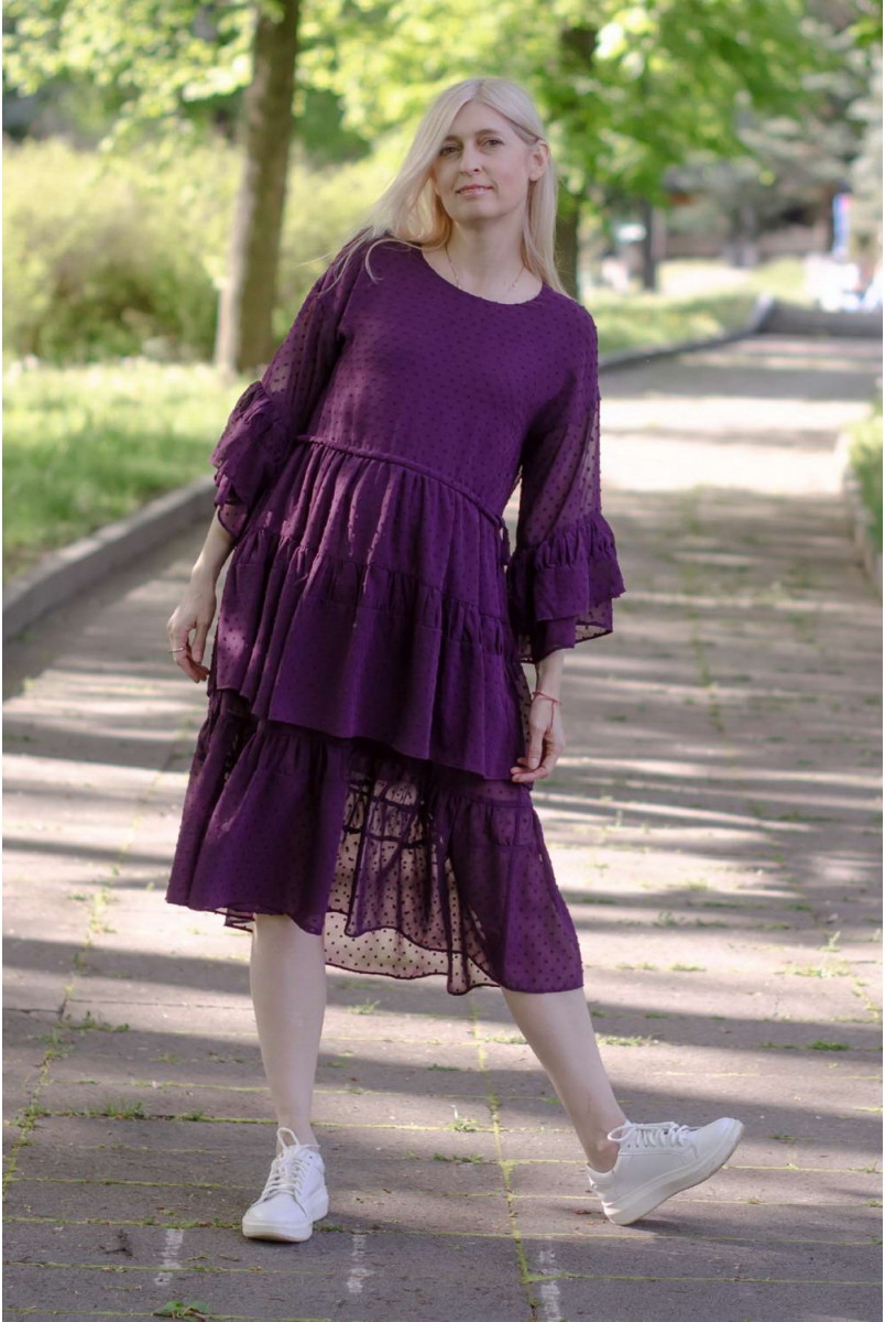 Сукня шифонова BOHO фіолетовий для вагітних