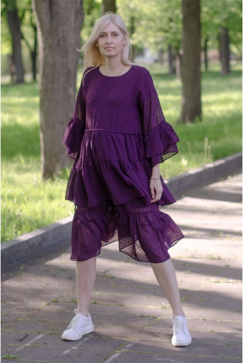 Сукня шифонова BOHO фіолетовий для вагітних