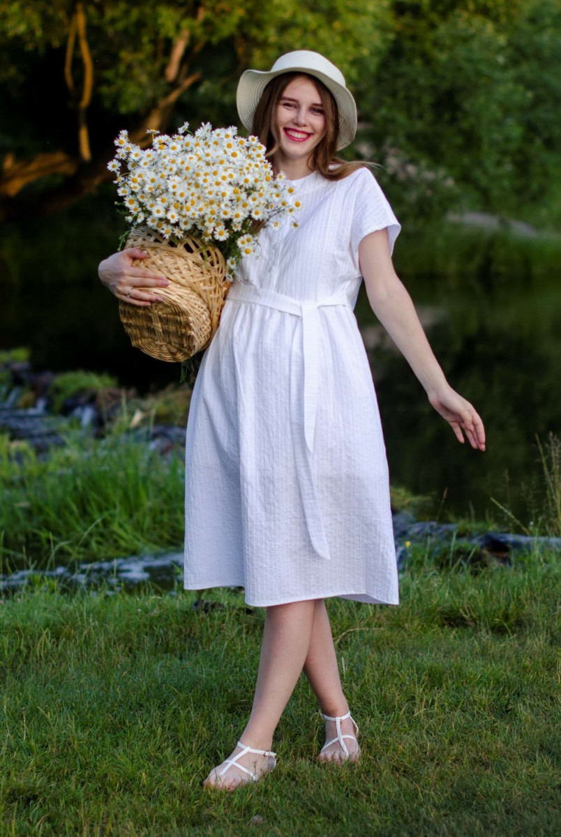 Сукня WHITE STORY білий для вагітних і годування