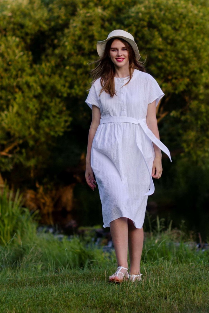 Платье WHITE STORY белый для беременных и кормления