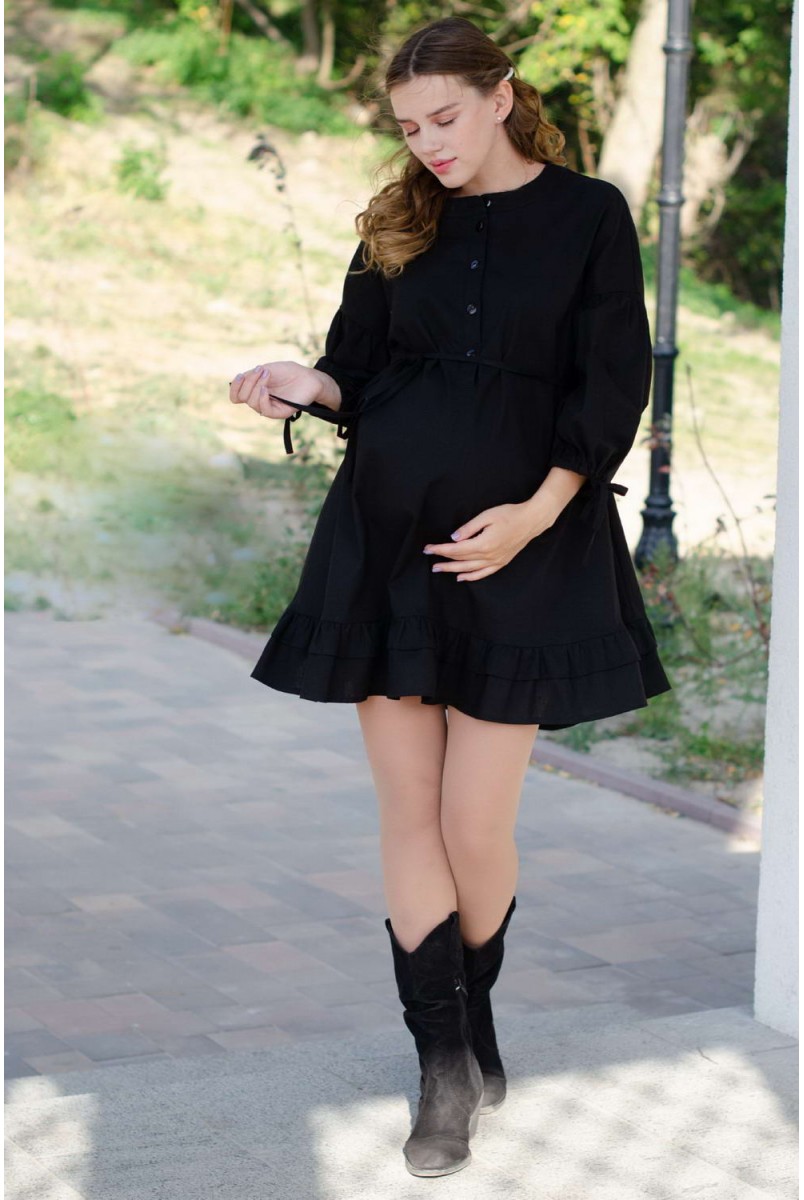 Платье SOFFY черный для беременных и кормления