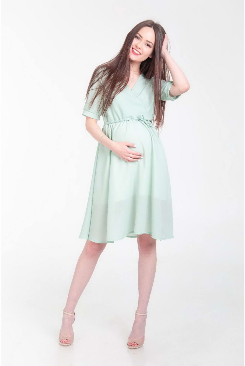 Платье LINDA нежно-мятный для беременных и кормления