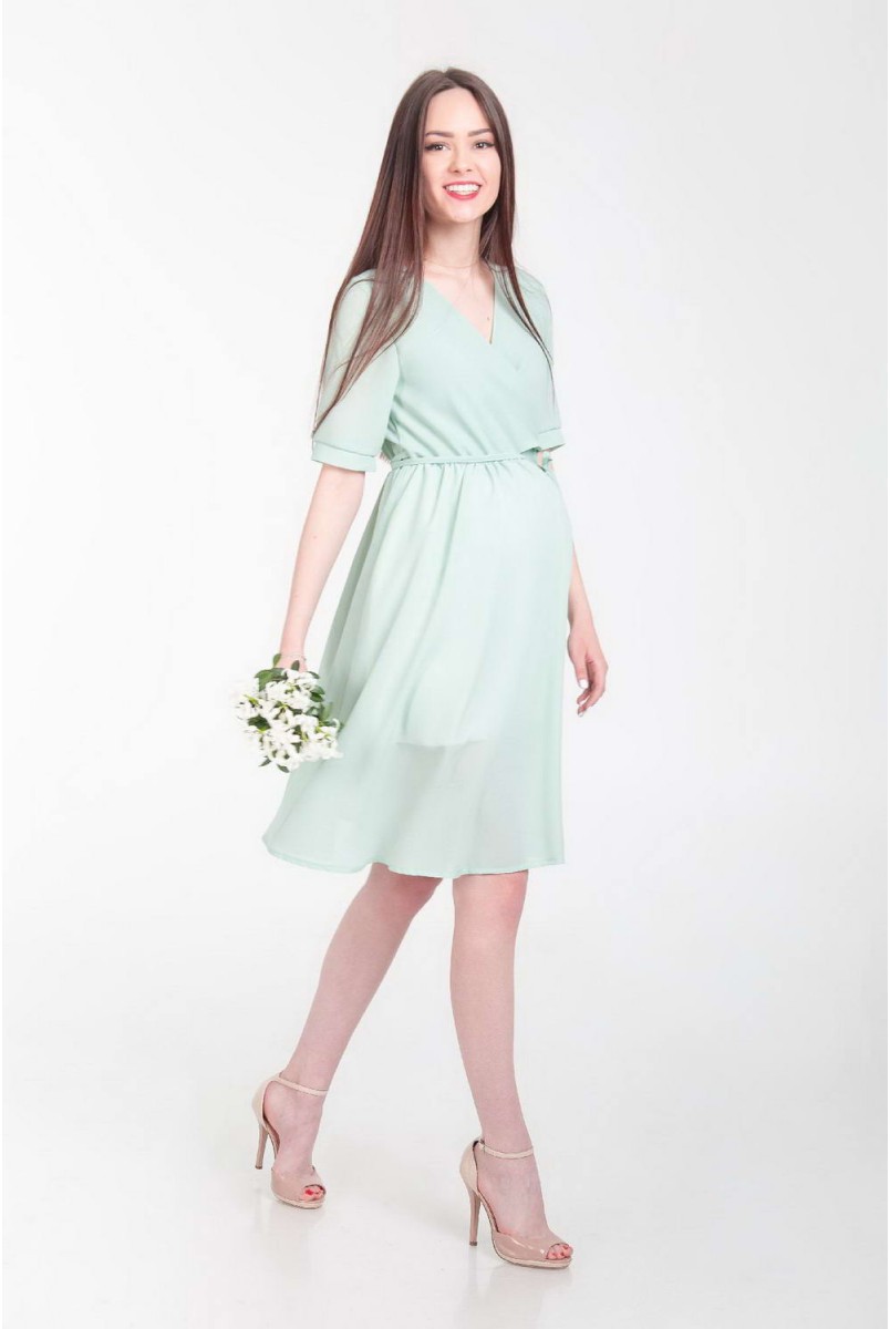 Платье LINDA нежно-мятный для беременных и кормления