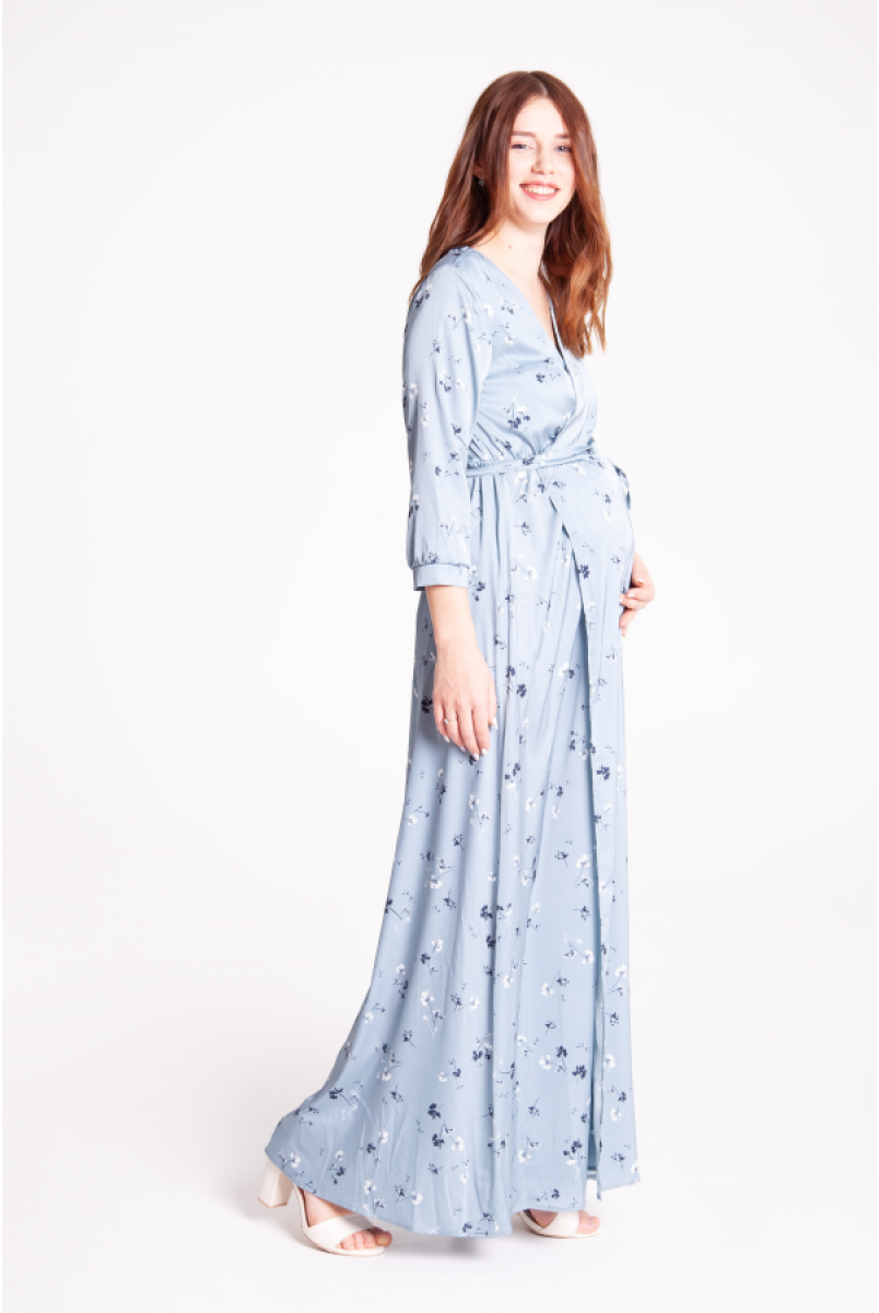 Платье WINDY серебристо-голубой для беременных и кормления