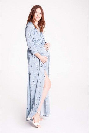 Платье WINDY серебристо-голубой для беременных и кормления