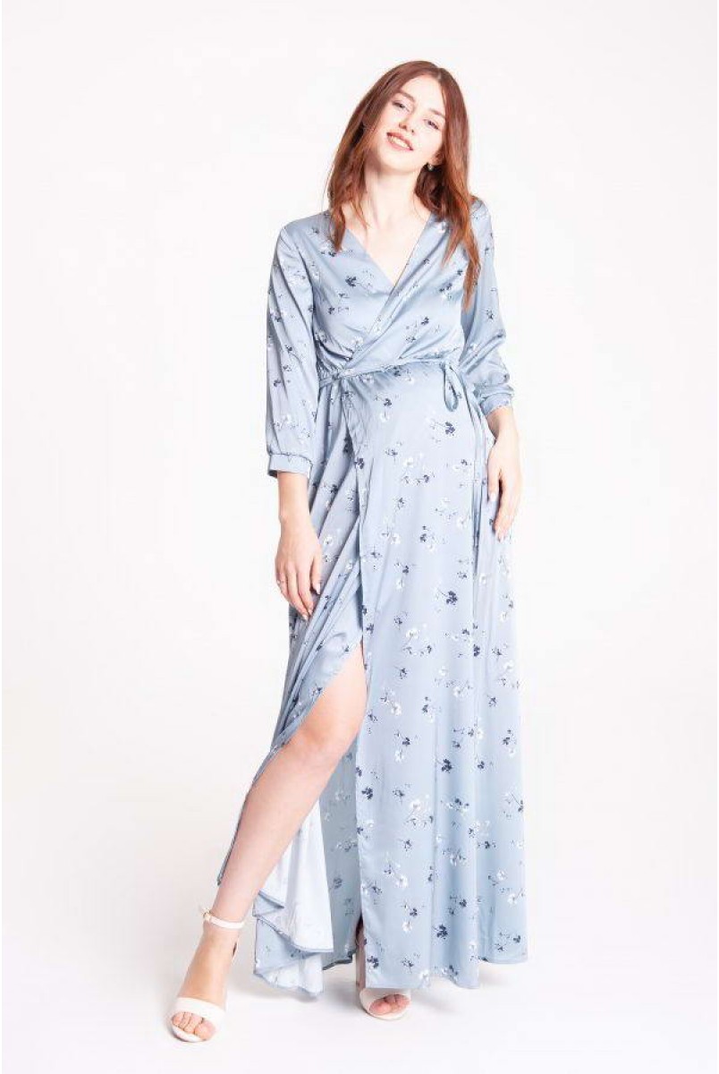 Сукня WINDY сріблясто-блакитний для вагітних і годування